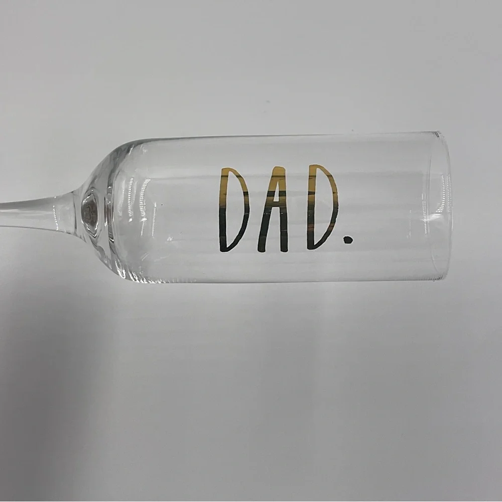 Rae Dunn DAD Pregnancy Announcement Stemmed Champagne Flute Glass Surprise